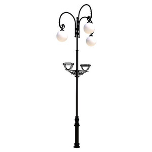 Фонарный столб А-10-3 со светильником и кашпо