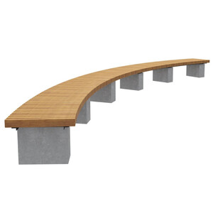 Скамейка стальная «Радиус» на бетонных опорах без спинки