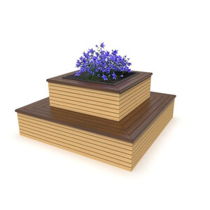 Клумба цветочница со скамьёй