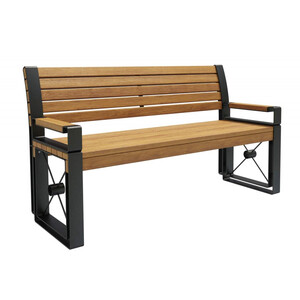 Скамейка стальная «София» с подлокотниками