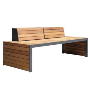 Скамейка стальная «Ладья» со спинкой