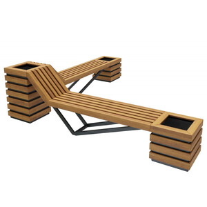 Скамейка стальная угловая с вазонами «Аврора»