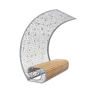 Скамейка стальная с навесом «Филигран Волна»