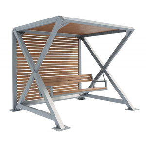 Качели парковые «Некст» с теневым навесом и задней стенкой