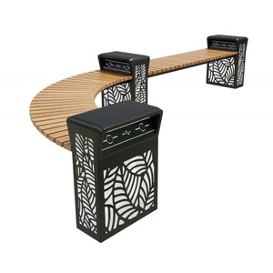 Скамейка стальная «Полтава» с зарядкой для телефонов