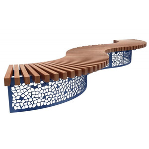 Скамейка стальная «Филигран Радиус» без спинки