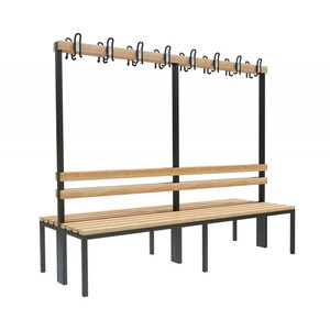 Скамейка с вешалкой для раздевалок «Бэйсик Дуо» двухсторонняя