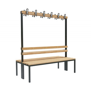 Скамейка с вешалкой для раздевалок «Бэйсик» двухсторонняя