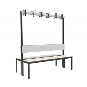 Скамейка с вешалкой для раздевалок «Фортран» двухсторонняя