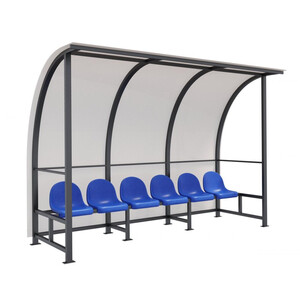 Скамейка для запасных игроков на 6 мест с навесом «Спектра-6»