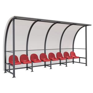 Скамейка для запасных игроков на 8 мест с навесом «Спектра-8»