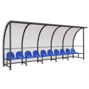 Скамейка для запасных игроков на 10 мест с навесом «Спектра-10»