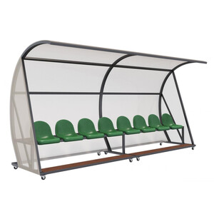 Скамейка для запасных игроков на 8 мест с навесом мобильная «Моби-8»