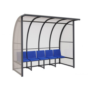 Скамейка для запасных игроков на 5 посадочных мест с навесом «Брейк-5»