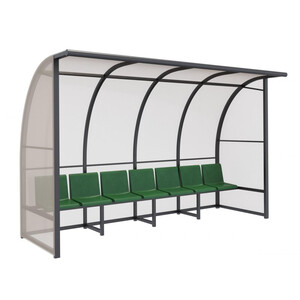 Скамейка для запасных игроков на 7 посадочных мест с навесом «Брейк-7»