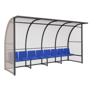 Скамейка для запасных игроков на 8 посадочных мест с навесом «Брейк-8»