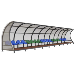 Скамейка для запасных игроков на 20 мест с навесом «Спектра-20»