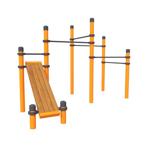 Воркаут «Комплекс 5 турников, наклонная скамья Силач»