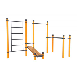 Воркаут «Комплекс брусья, турник, шведская стенка и наклонная скамья для пресса Культурист»