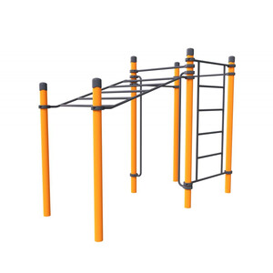 Рукоход с подъемом, шведская стенка, 3 турника и вертикальные поручни для ОВ «Витязь»