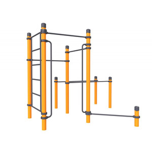 3 турника, параллельные брусья для колясочников, шведская стенка, перекладина для отжиманий и вертикальные поручни для ОВ «Титан»