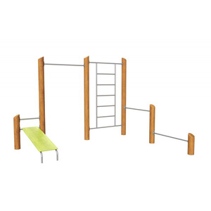 Воркаут ЭКО-6 «Шведская стенка + турник + скамья для пресса + турник для отжиманий»