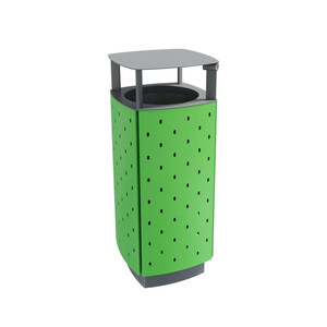 Урна стальная «Стеллар» квадратная с крышкой