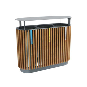 Урна для раздельного сбора мусора «Стеллар Вуд» с крышкой