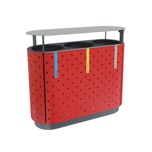 Урна стальная для раздельного сбора мусора «Стеллар» с крышкой